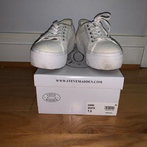 Steve Madden Emmi White Platform Sneakers